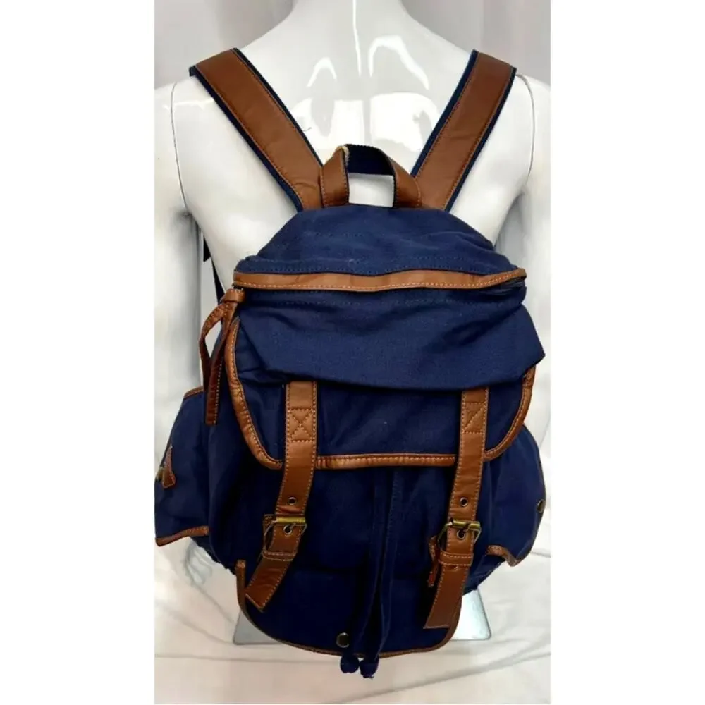 NWT! Hynes Eagle Retro Designer Canvas‎ Backpack 28L NAVY